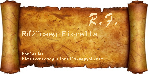 Récsey Fiorella névjegykártya
